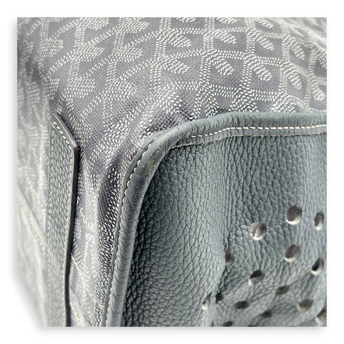 Hardy Tote Bag Grey in Coated Canvas, Silver hardware
