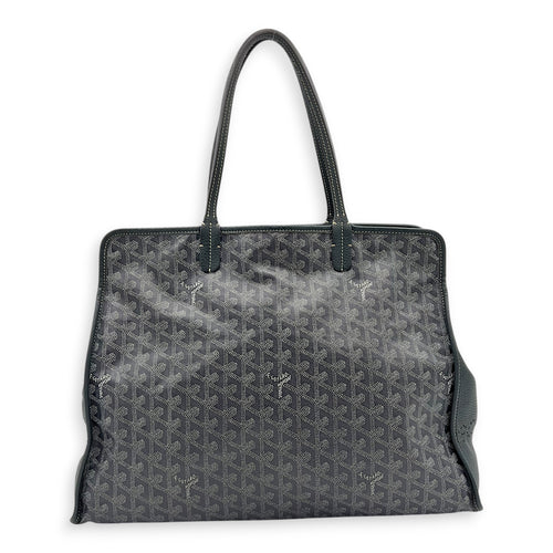 Hardy Tote Bag Grey in Coated Canvas, Silver hardware