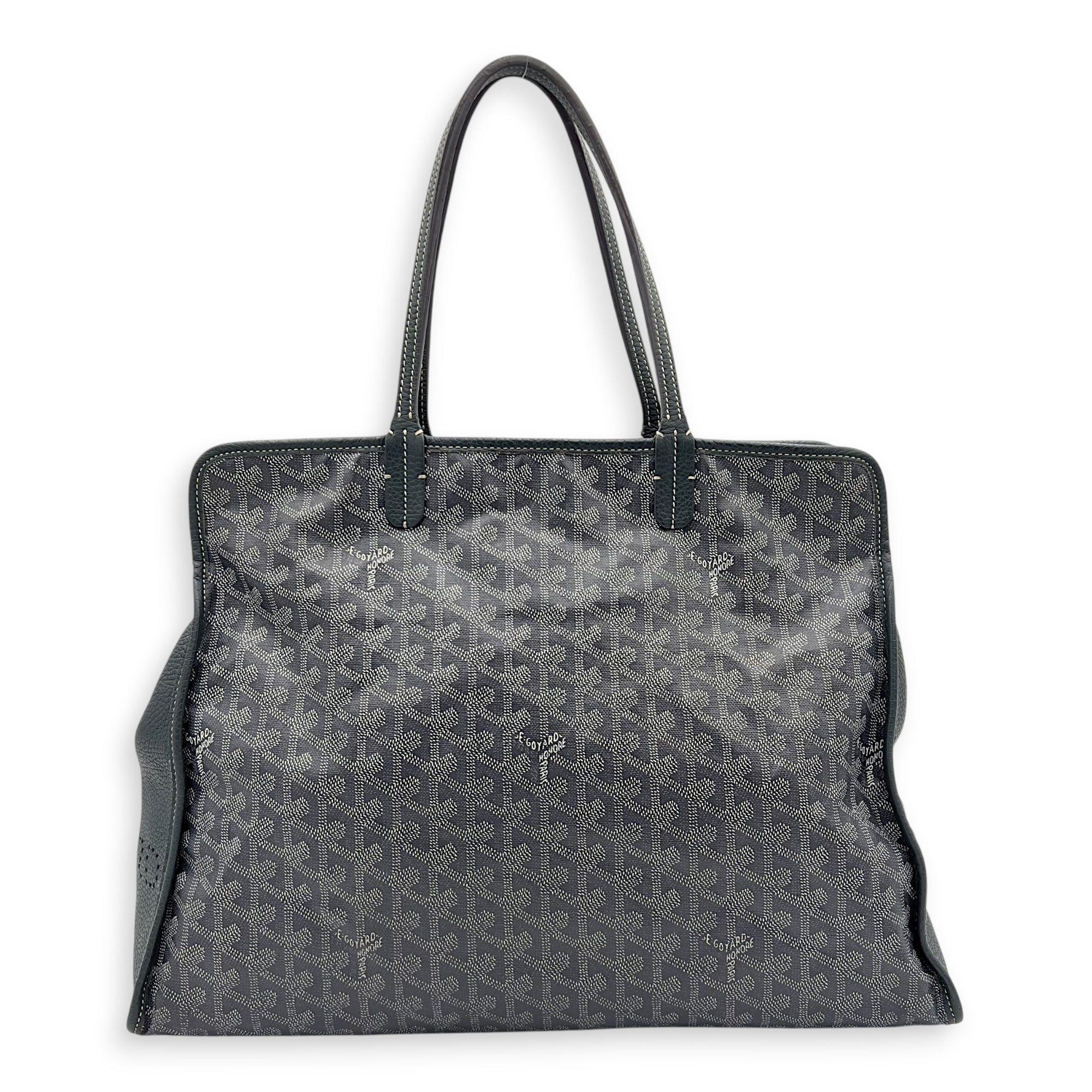 Hardy Tote Bag Grey in Coated Canvas, Silver hardware