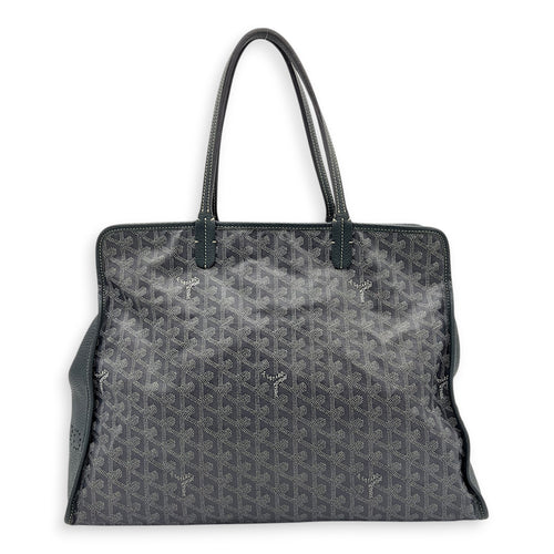 Hardy Tote Bag Grey in Coated Canvas, Silver hardware