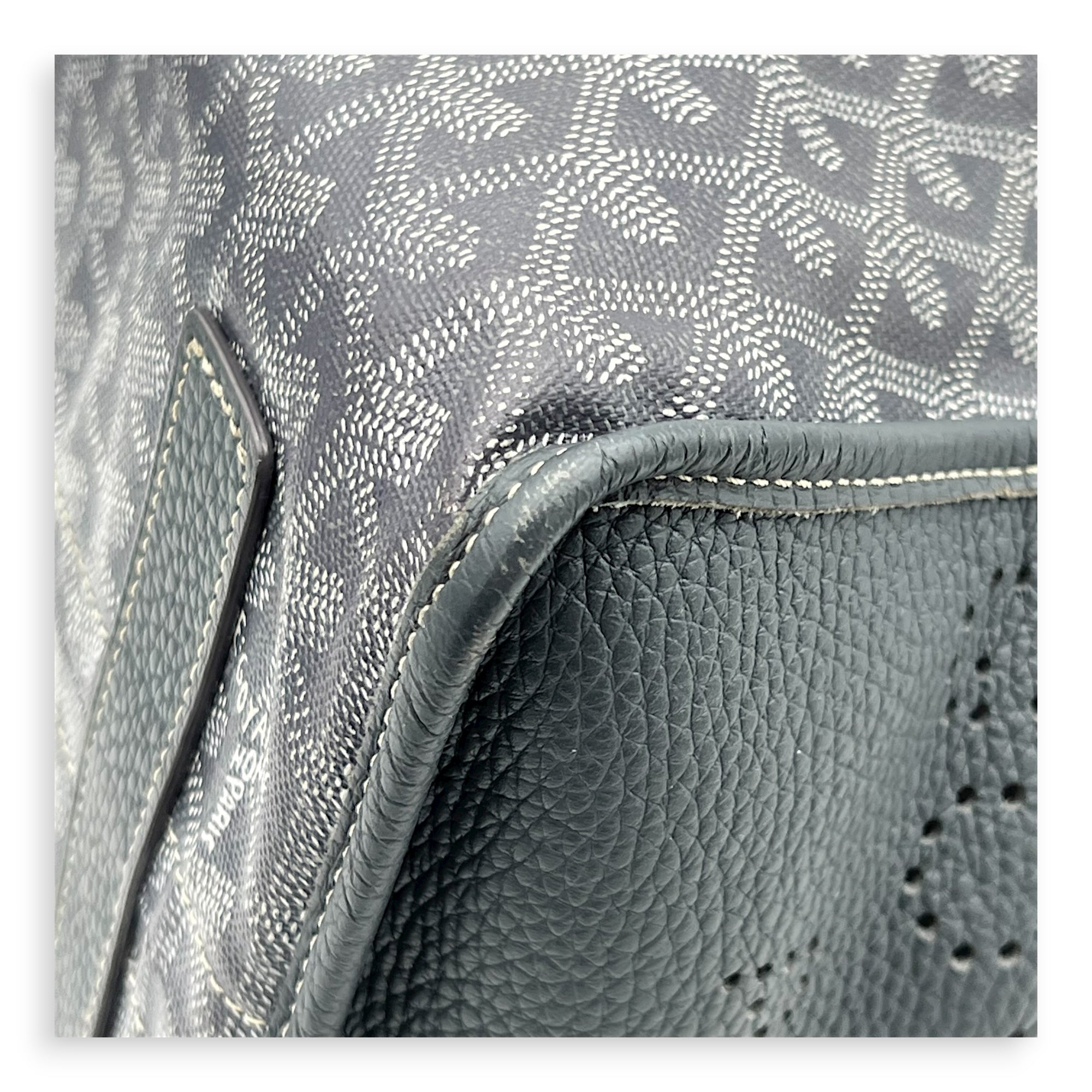 Hardy Tote Bag Grey in Coated Canvas, Silver hardware