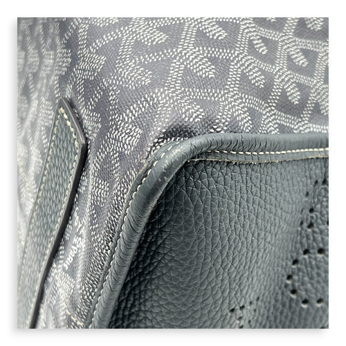 Hardy Tote Bag Grey in Coated Canvas, Silver hardware