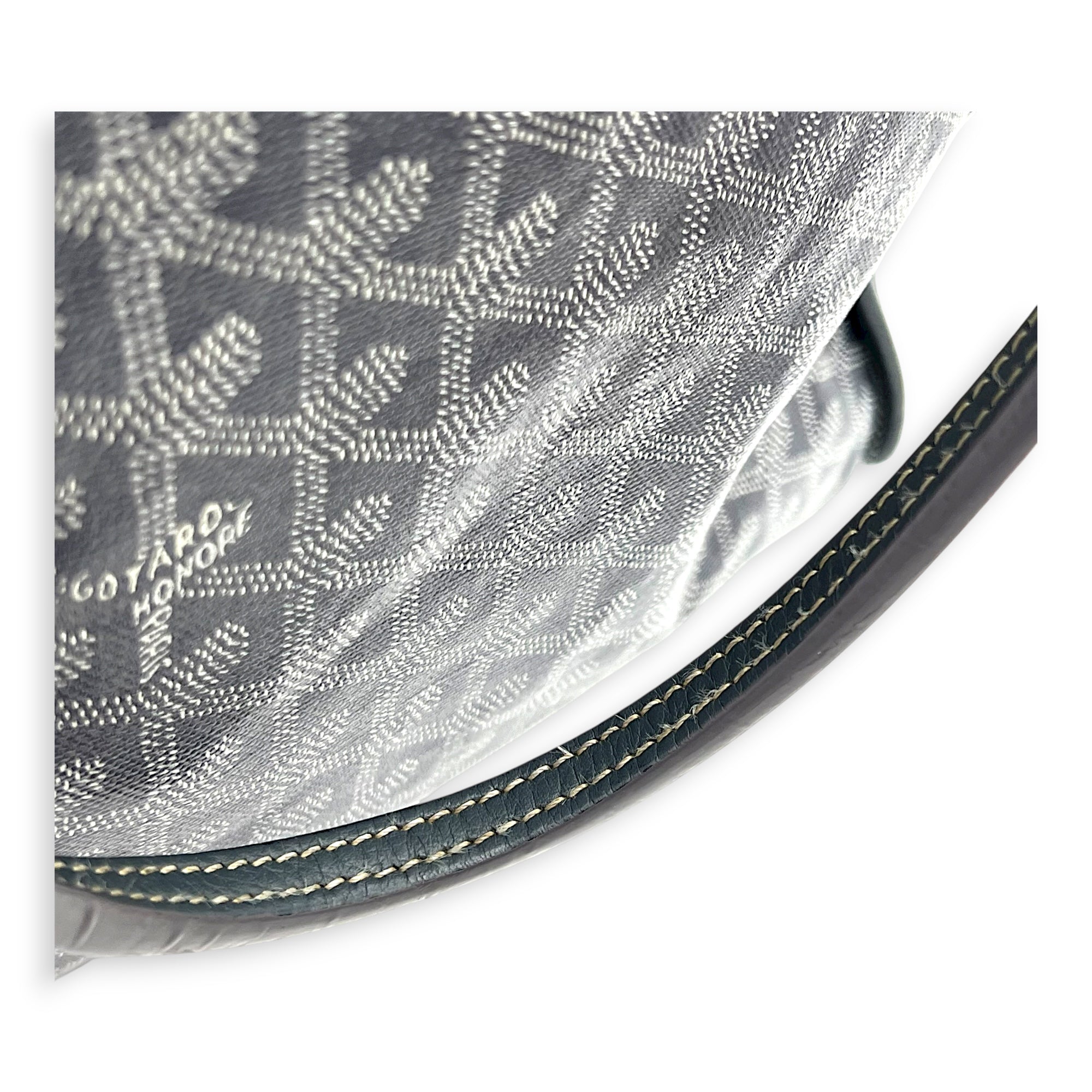 Hardy Tote Bag Grey in Coated Canvas, Silver hardware