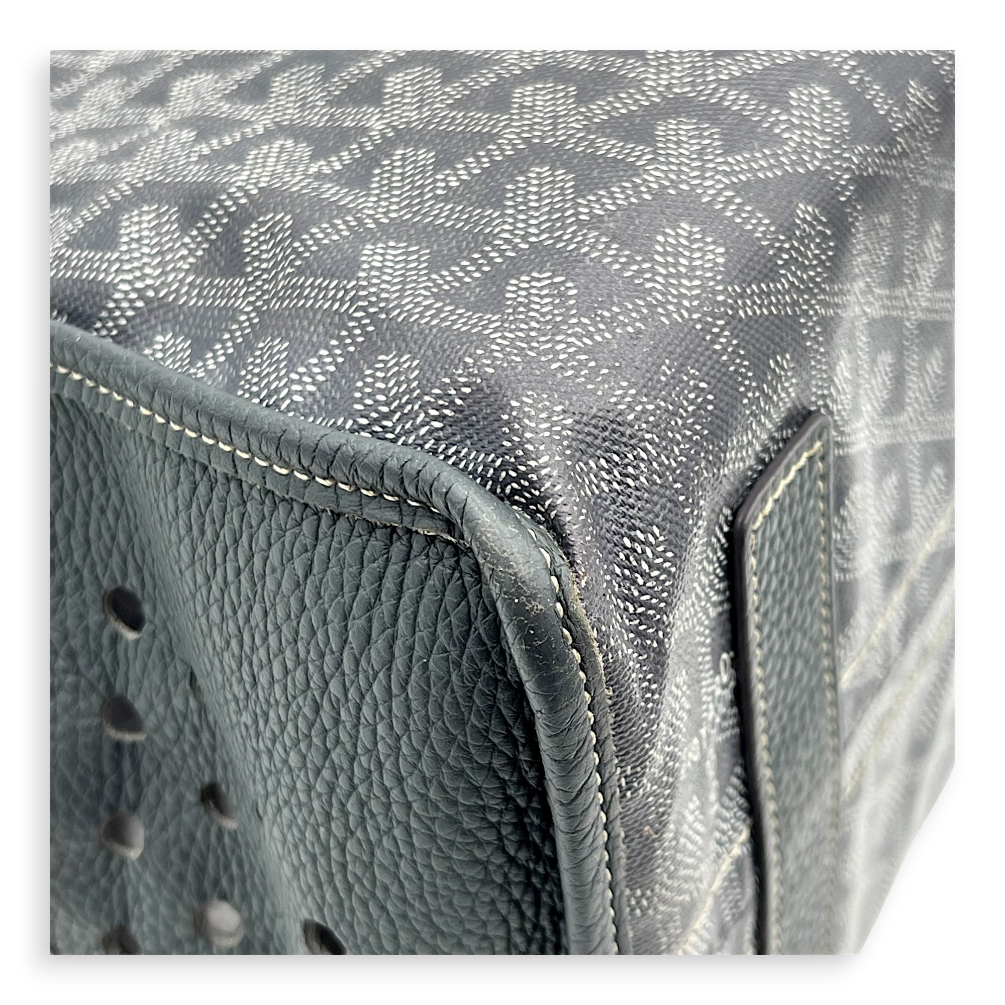 Hardy Tote Bag Grey in Coated Canvas, Silver hardware