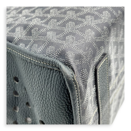 Hardy Tote Bag Grey in Coated Canvas, Silver hardware