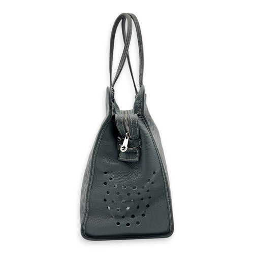 Hardy Tote Bag Grey in Coated Canvas, Silver hardware