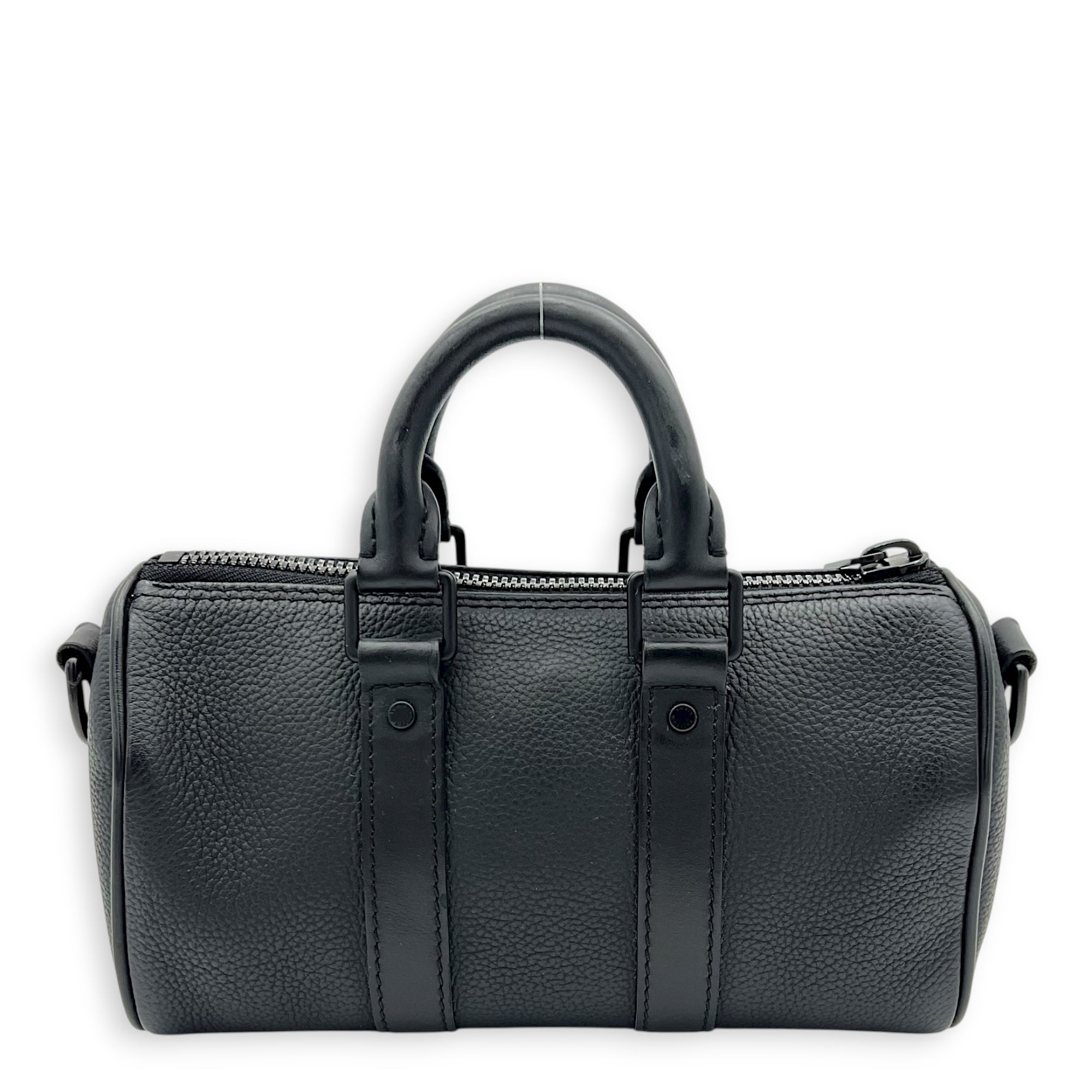 Keepall Top Handle Bag XS Black in Calfskin, black hardware