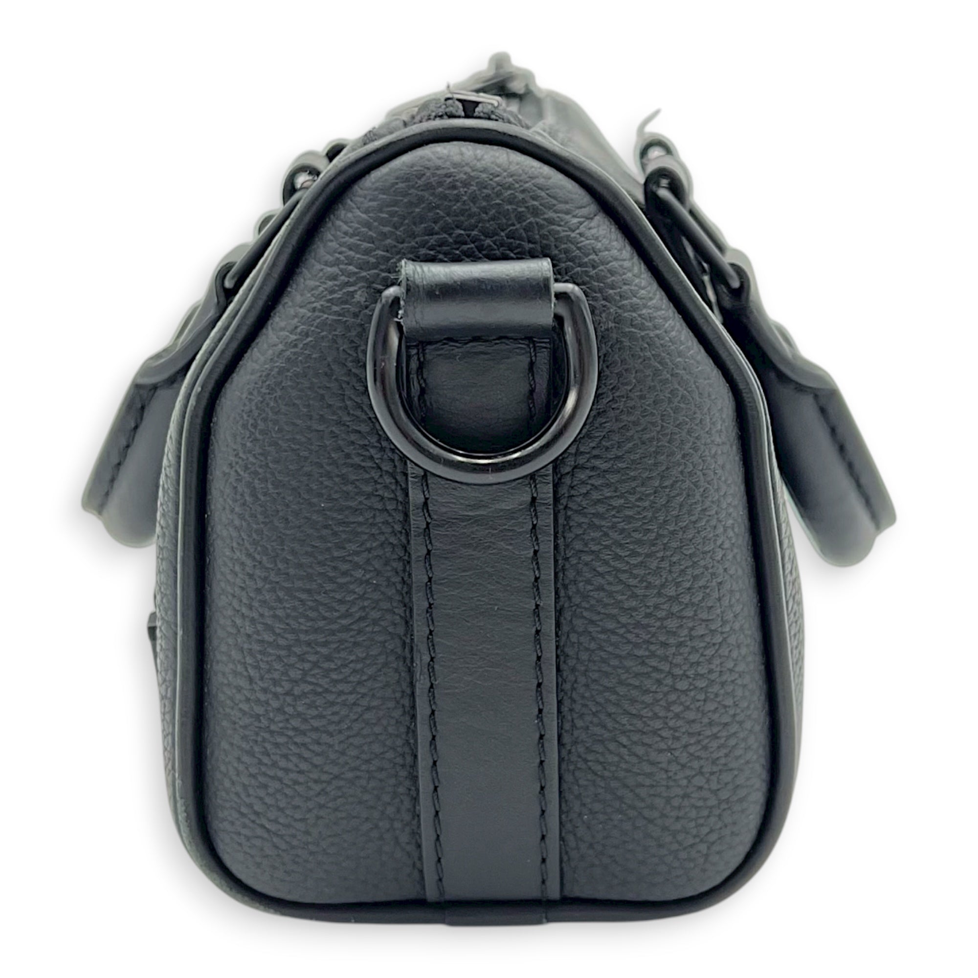 Keepall Top Handle Bag XS Black in Calfskin, black hardware