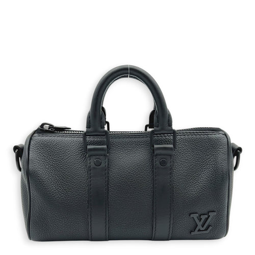 Keepall Top Handle Bag XS Black in Calfskin, black hardware