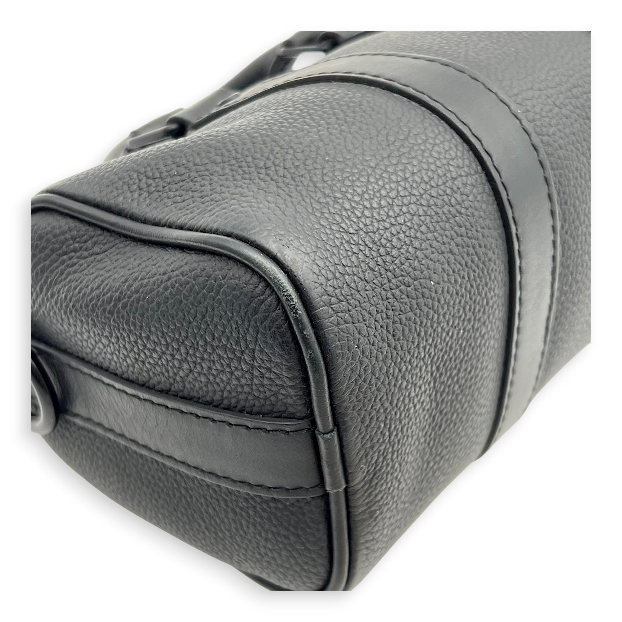 Keepall Top Handle Bag XS Black in Calfskin, black hardware