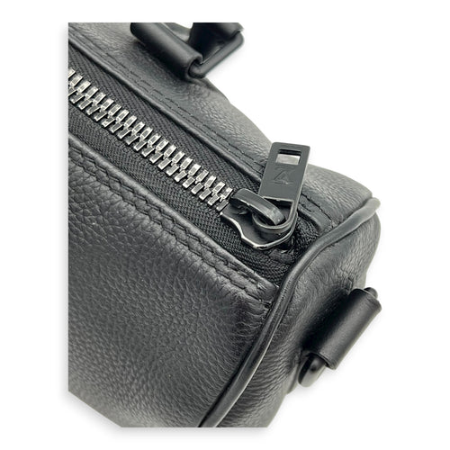 Keepall Top Handle Bag XS Black in Calfskin, black hardware