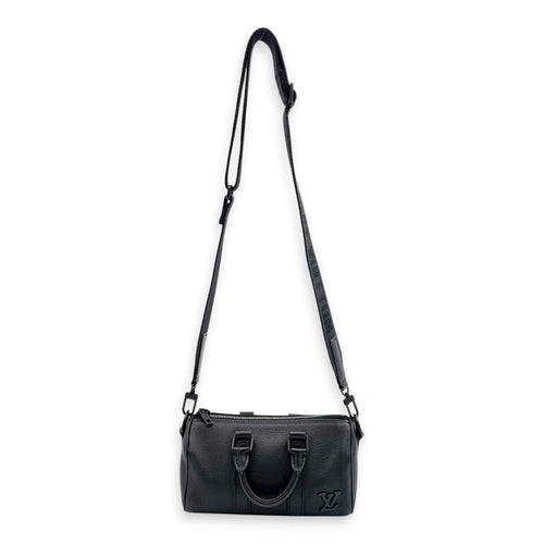 Keepall Top Handle Bag XS Black in Calfskin, black hardware