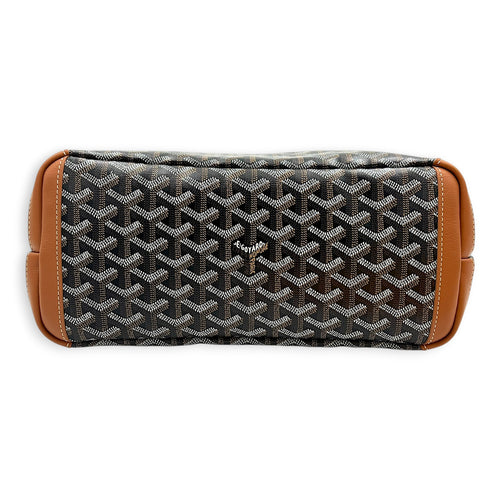 Artois Tote Bag Brown in Coated Canvas, Silver hardware