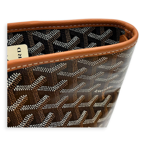 Artois Tote Bag Brown in Coated Canvas, Silver hardware