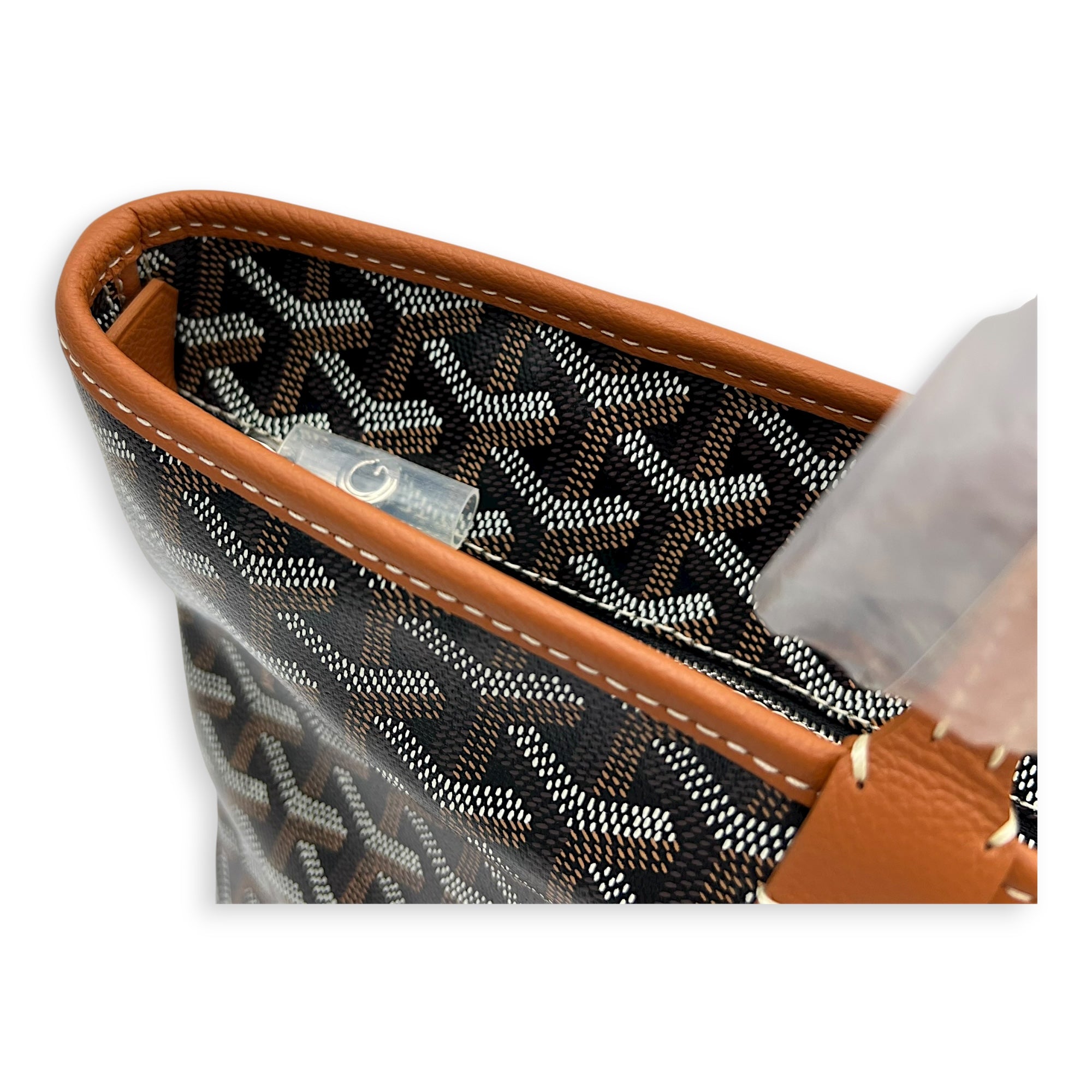 Artois Tote Bag Brown in Coated Canvas, Silver hardware