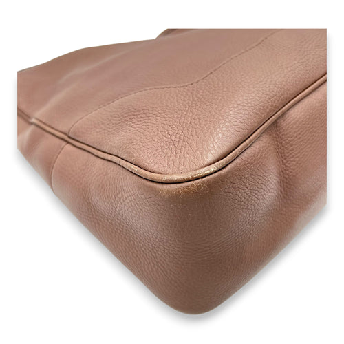 Bamboo Top Handle Bag Brown in Calfskin, Gold hardware