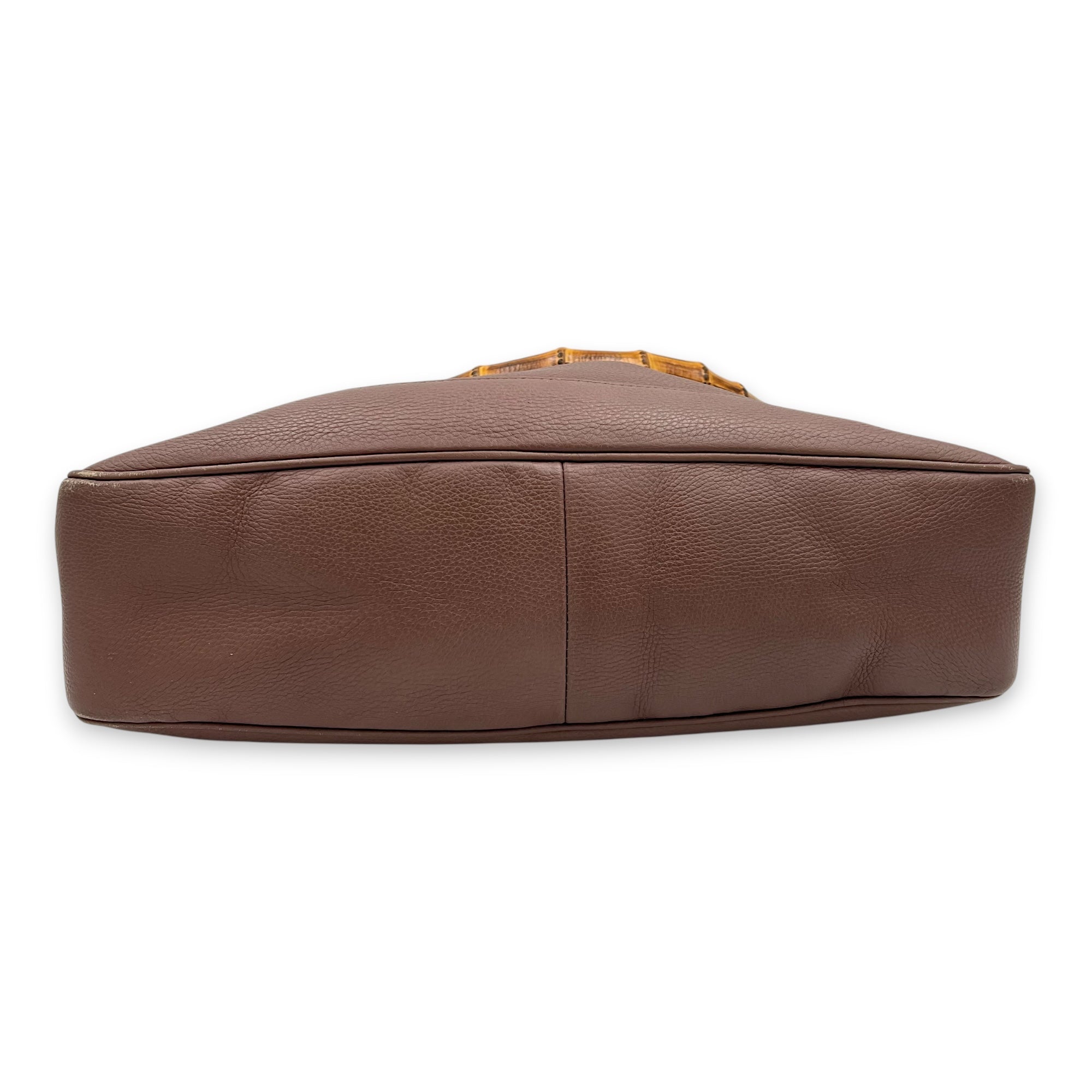 Bamboo Top Handle Bag Brown in Calfskin, Gold hardware