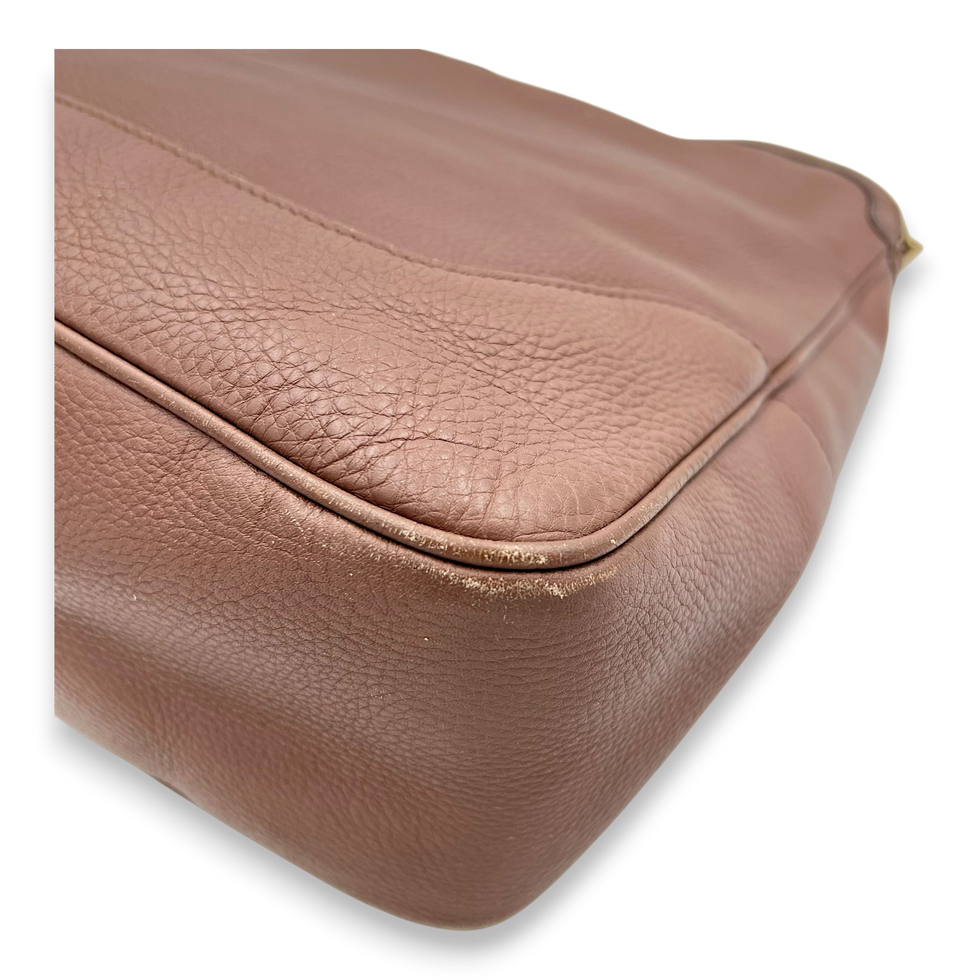 Bamboo Top Handle Bag Brown in Calfskin, Gold hardware