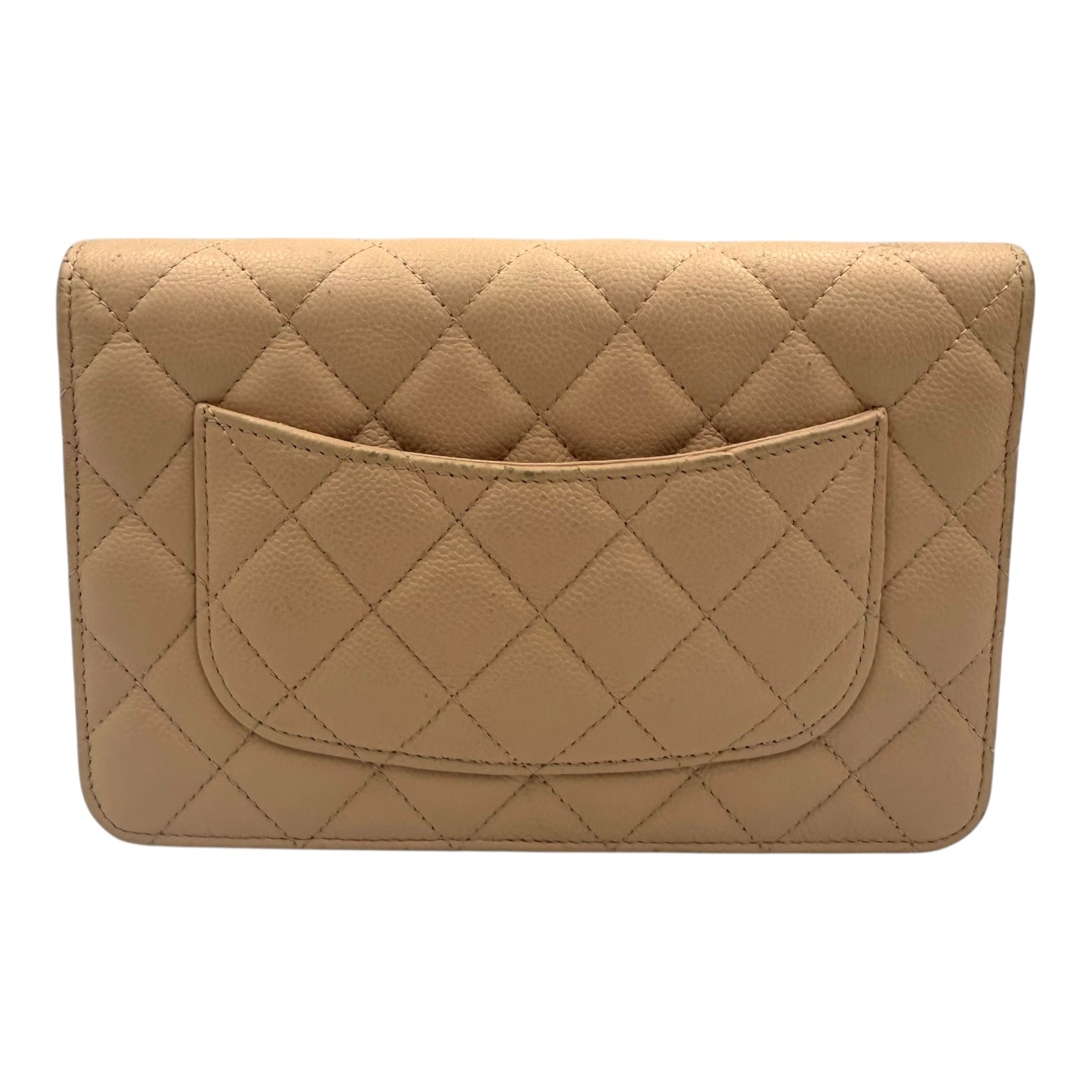 CC Bow Pink Wallet On Chain in Caviar Leather, Gold hardware