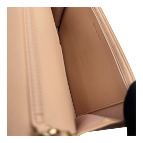 CC Bow Pink Wallet On Chain in Caviar Leather, Gold hardware