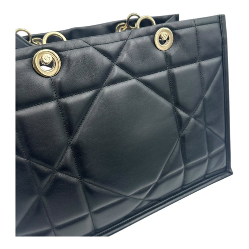 Essential Archi Cannage Tote Bag Black in Lambskin, Gold hardware