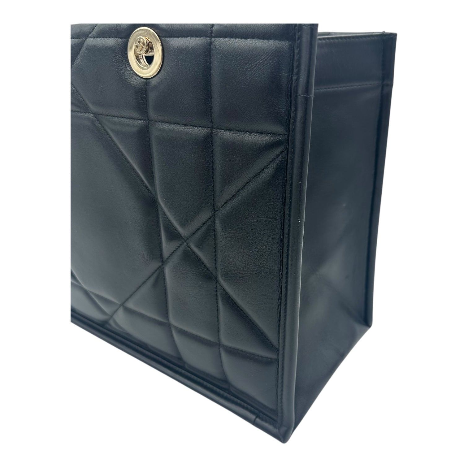 Essential Archi Cannage Tote Bag Black in Lambskin, Gold hardware
