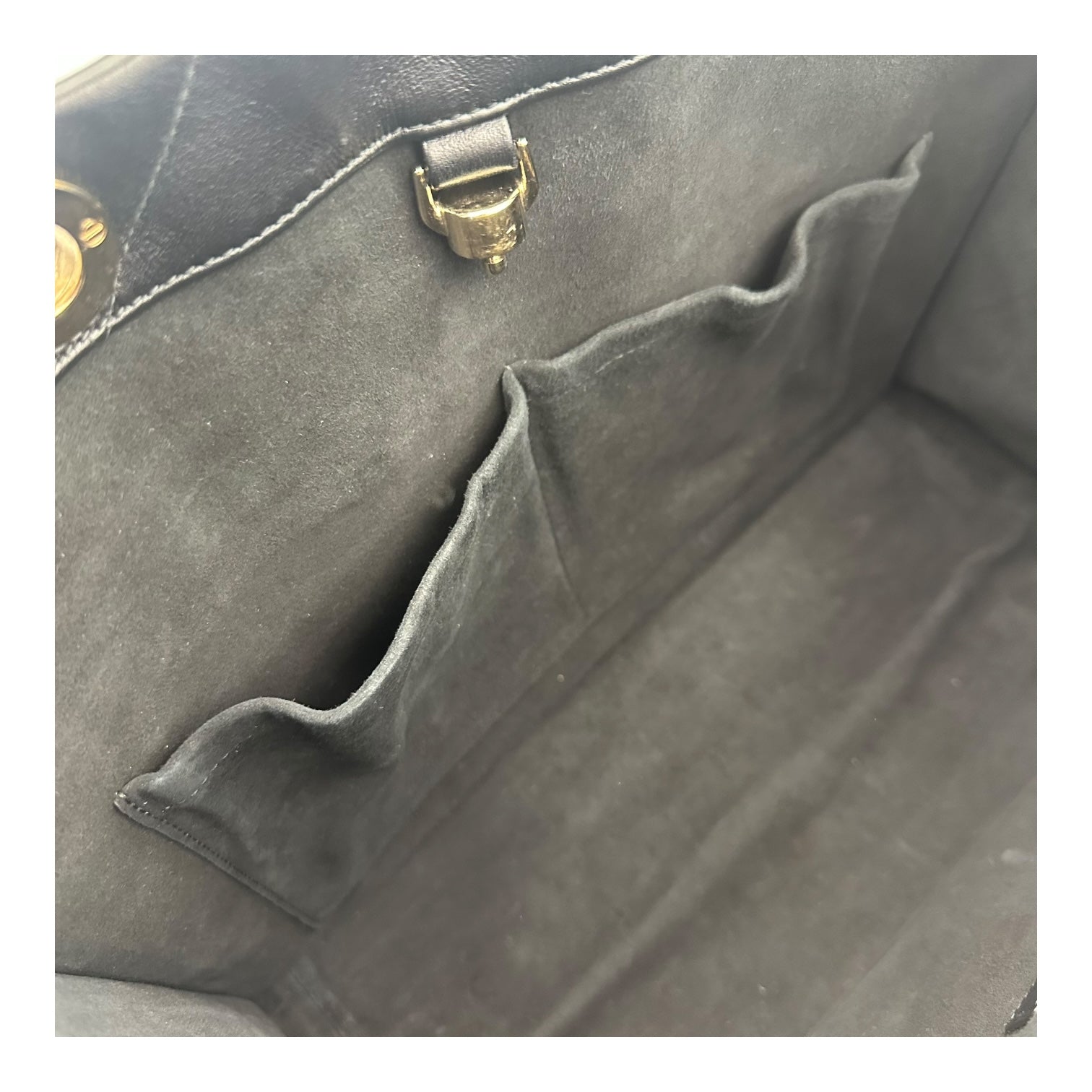 Essential Archi Cannage Tote Bag Black in Lambskin, Gold hardware