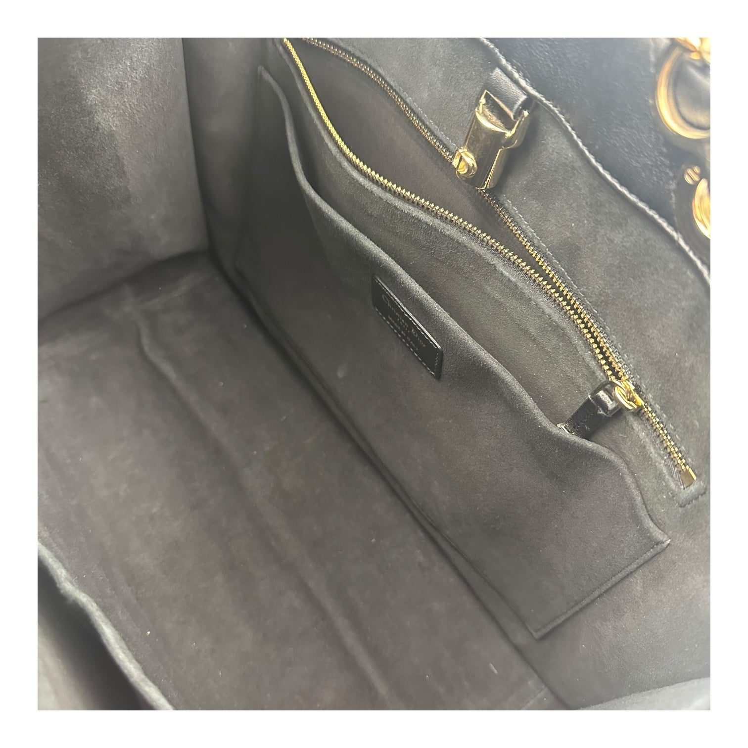 Essential Archi Cannage Tote Bag Black in Lambskin, Gold hardware