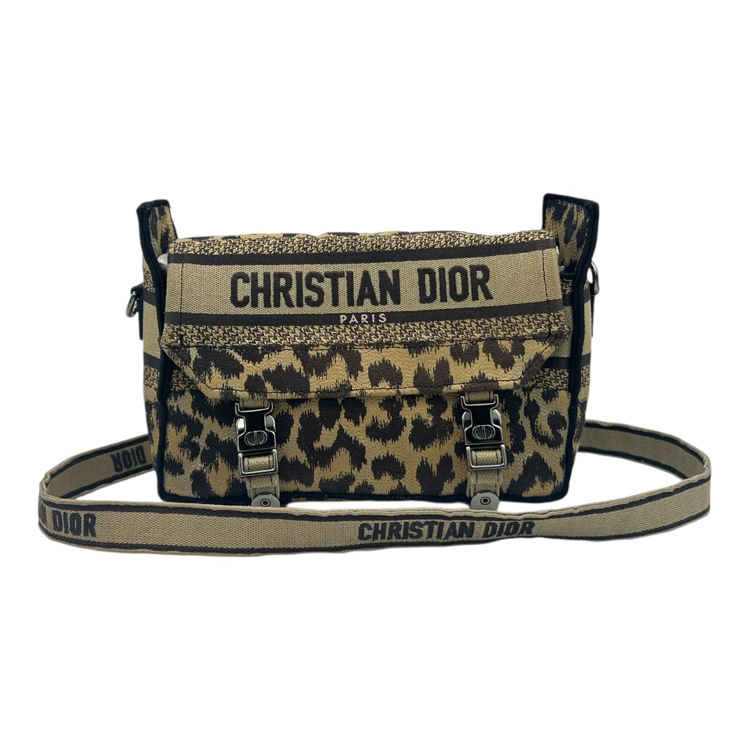 Diorcamp Shoulder Bag Beige in Canvas, Silver hardware