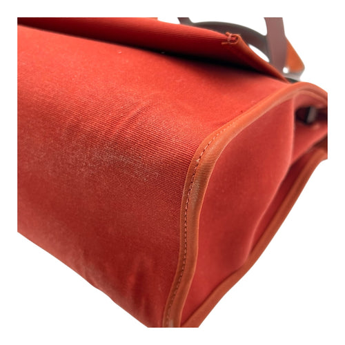 Herbag Red in Canvas, Silver hardware