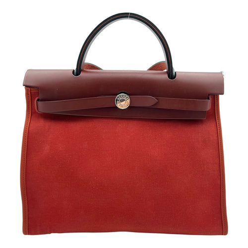 Herbag Red in Canvas, Silver hardware