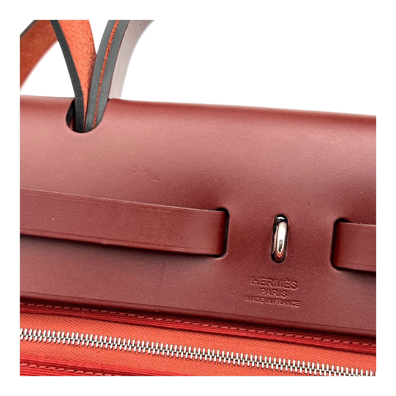 Herbag Red in Canvas, Silver hardware
