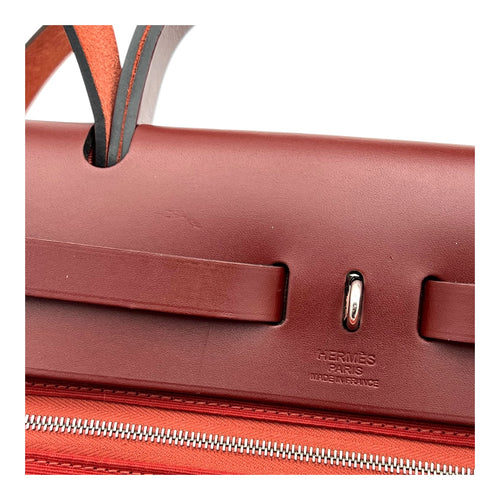 Herbag Red in Canvas, Silver hardware