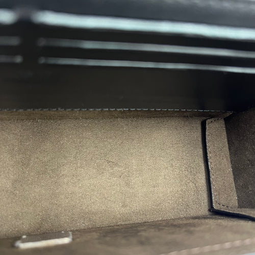 Baguette Box Top Handle Bag Black in Canvas, Silver hardware