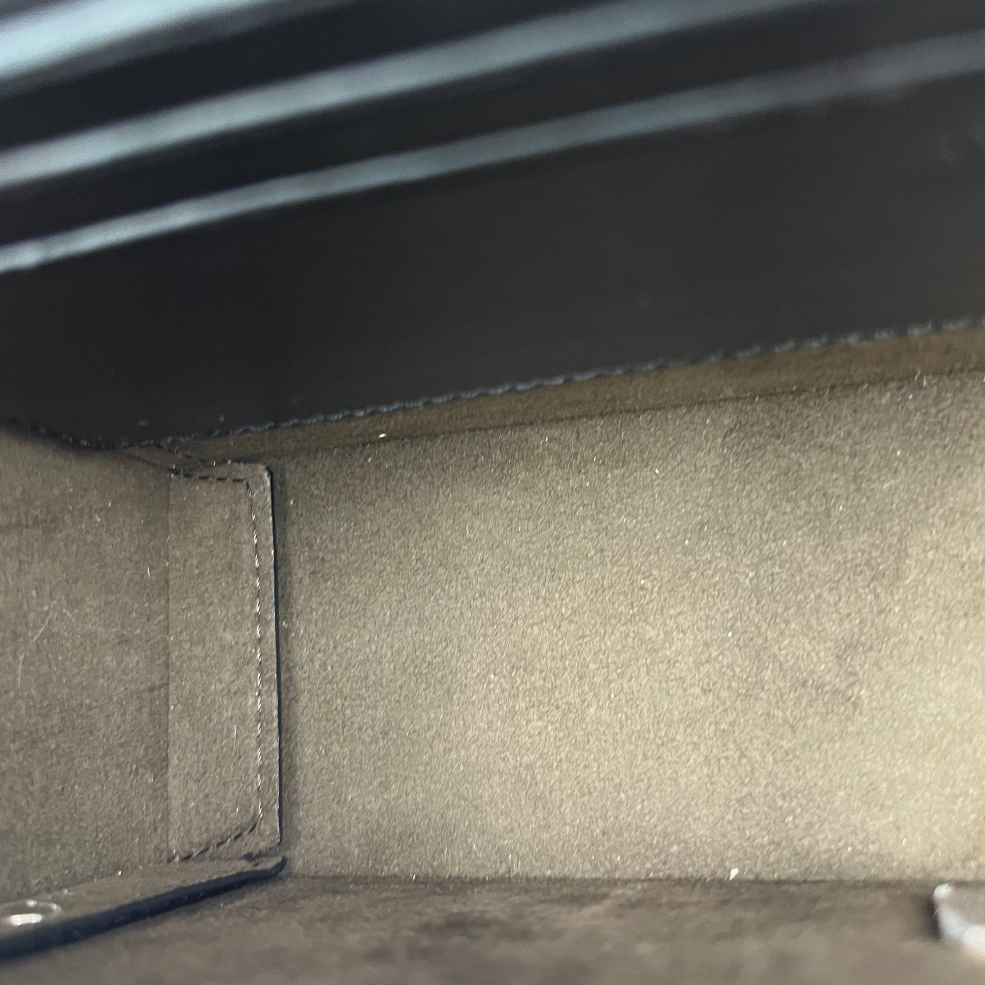 Baguette Box Top Handle Bag Black in Canvas, Silver hardware