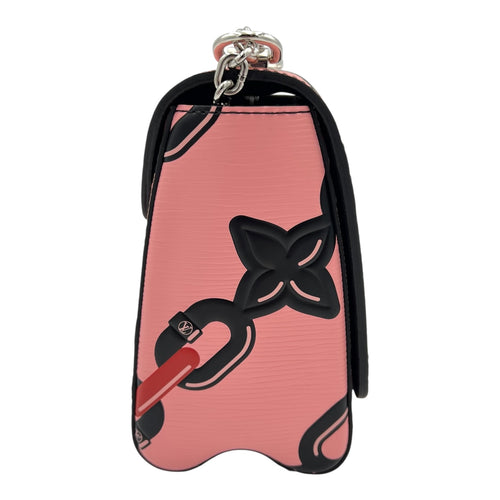 Twist Shoulder Bag Pink in Epi Leather, Silver hardware
