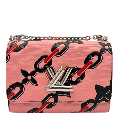 Twist Shoulder Bag Pink in Epi Leather, Silver hardware