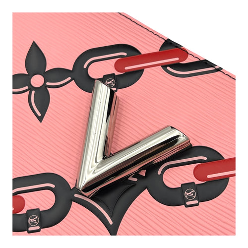 Twist Shoulder Bag Pink in Epi Leather, Silver hardware