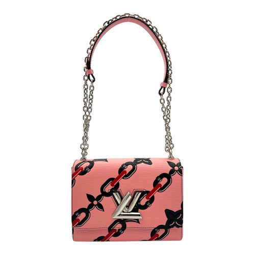 Twist Shoulder Bag Pink in Epi Leather, Silver hardware