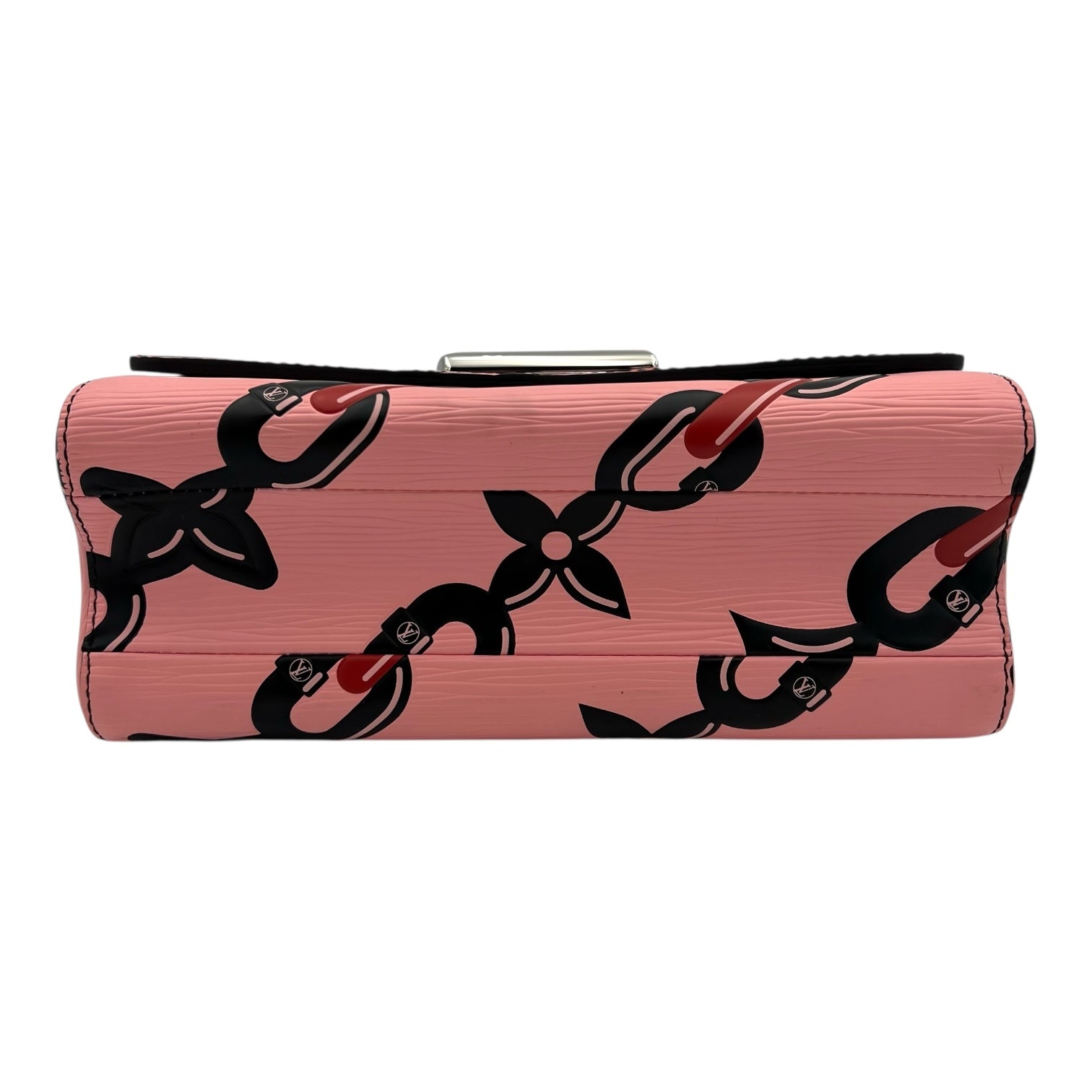 Twist Shoulder Bag Pink in Epi Leather, Silver hardware