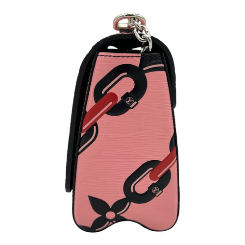Twist Shoulder Bag Pink in Epi Leather, Silver hardware