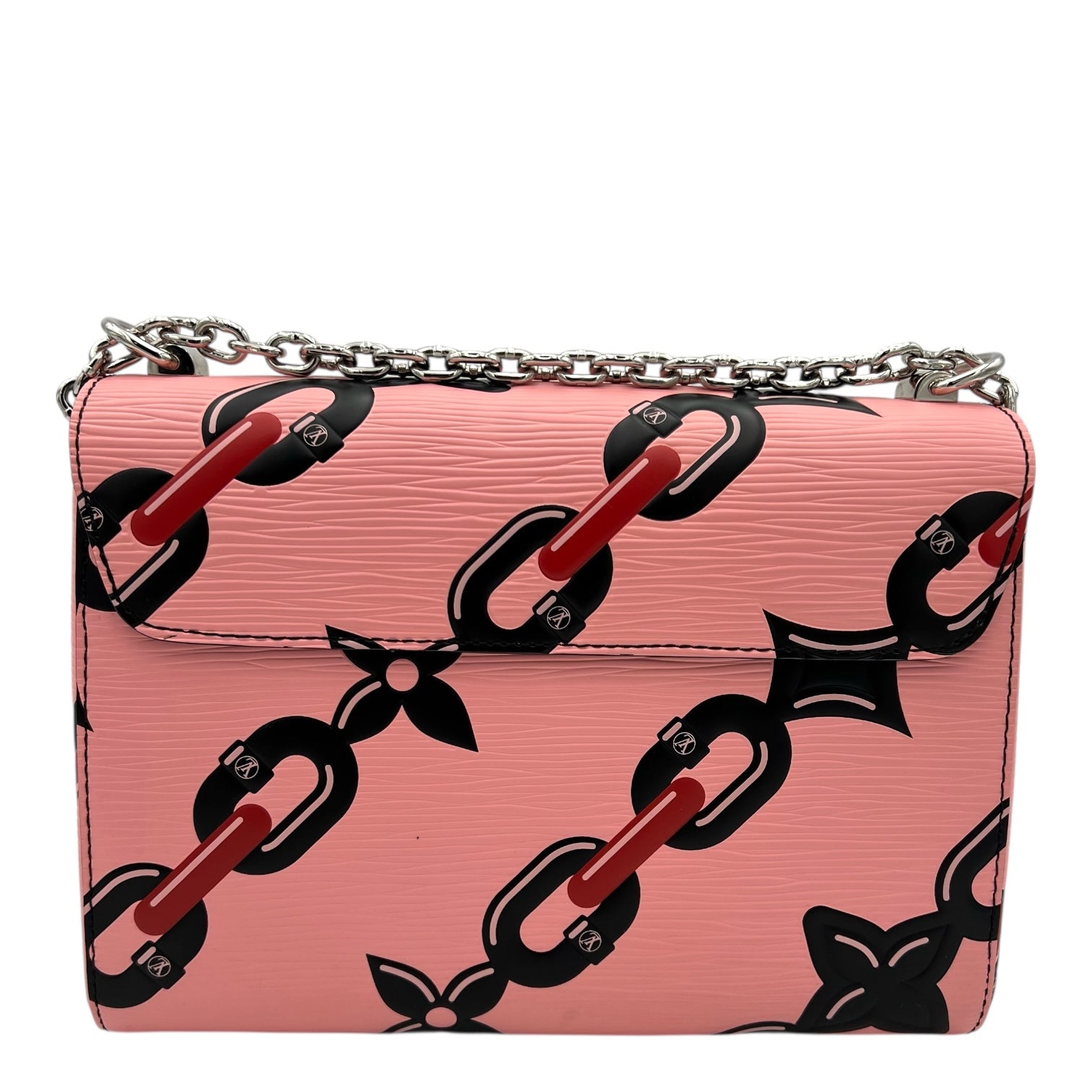 Twist Shoulder Bag Pink in Epi Leather, Silver hardware