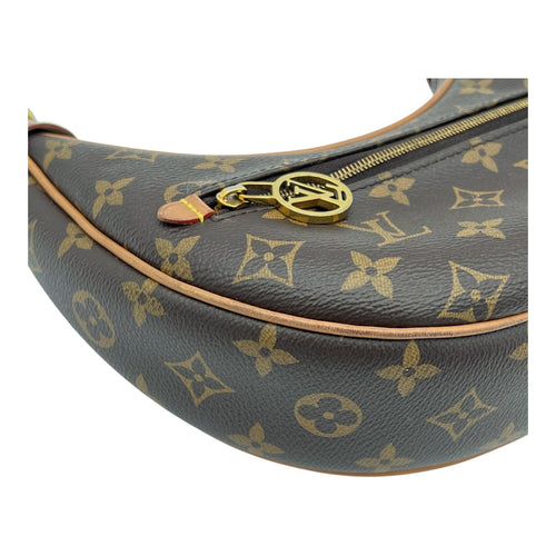 Loop Shoulder Bag Brown in Monogram Coated Canvas, Gold hardware