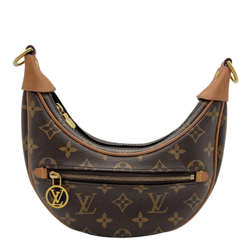 Loop Shoulder Bag Brown in Monogram Coated Canvas, Gold hardware