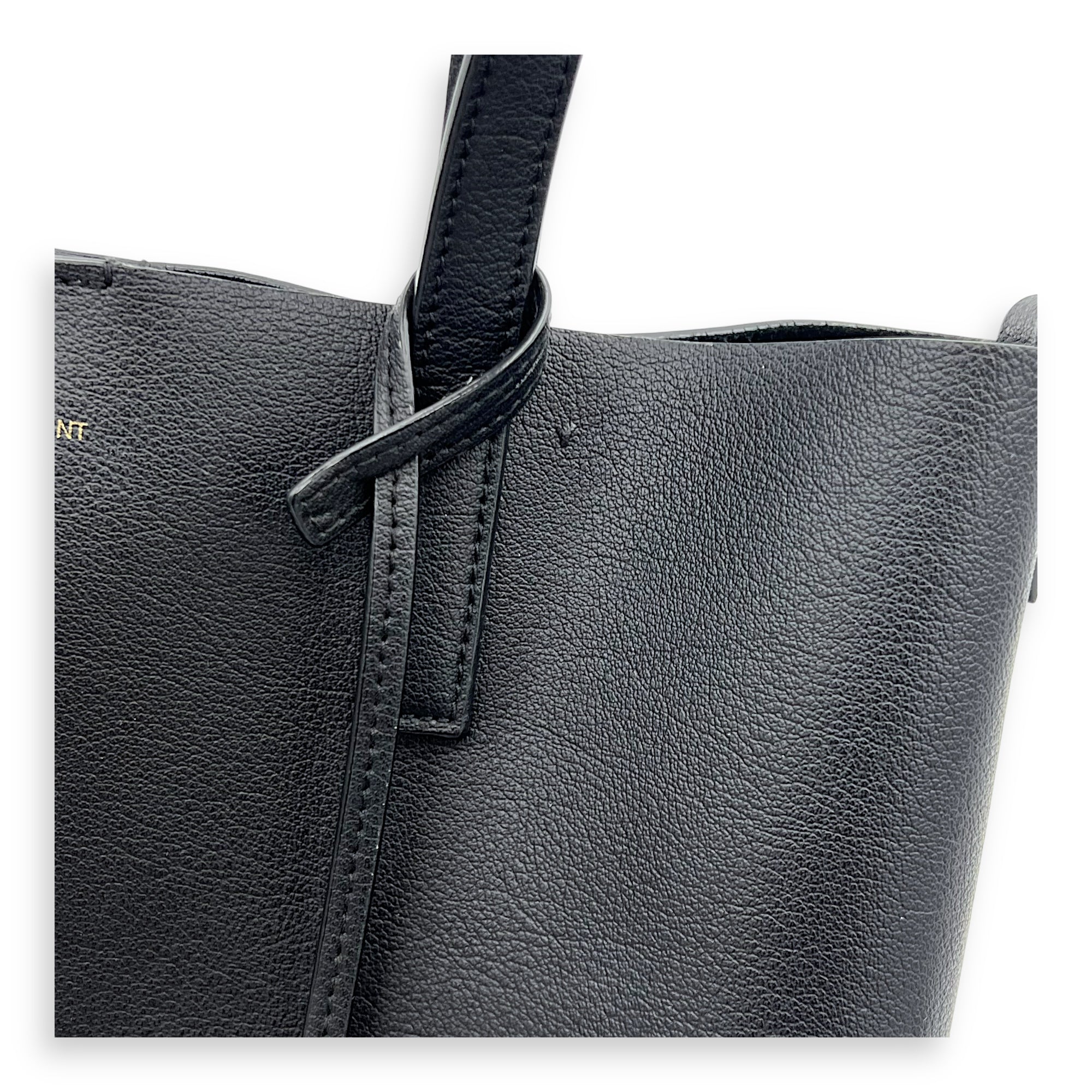 Shopping Toy Tote Bag Black in Calfskin, Gold hardware