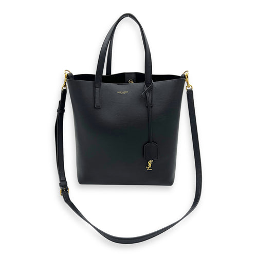 Shopping Toy Tote Bag Black in Calfskin, Gold hardware