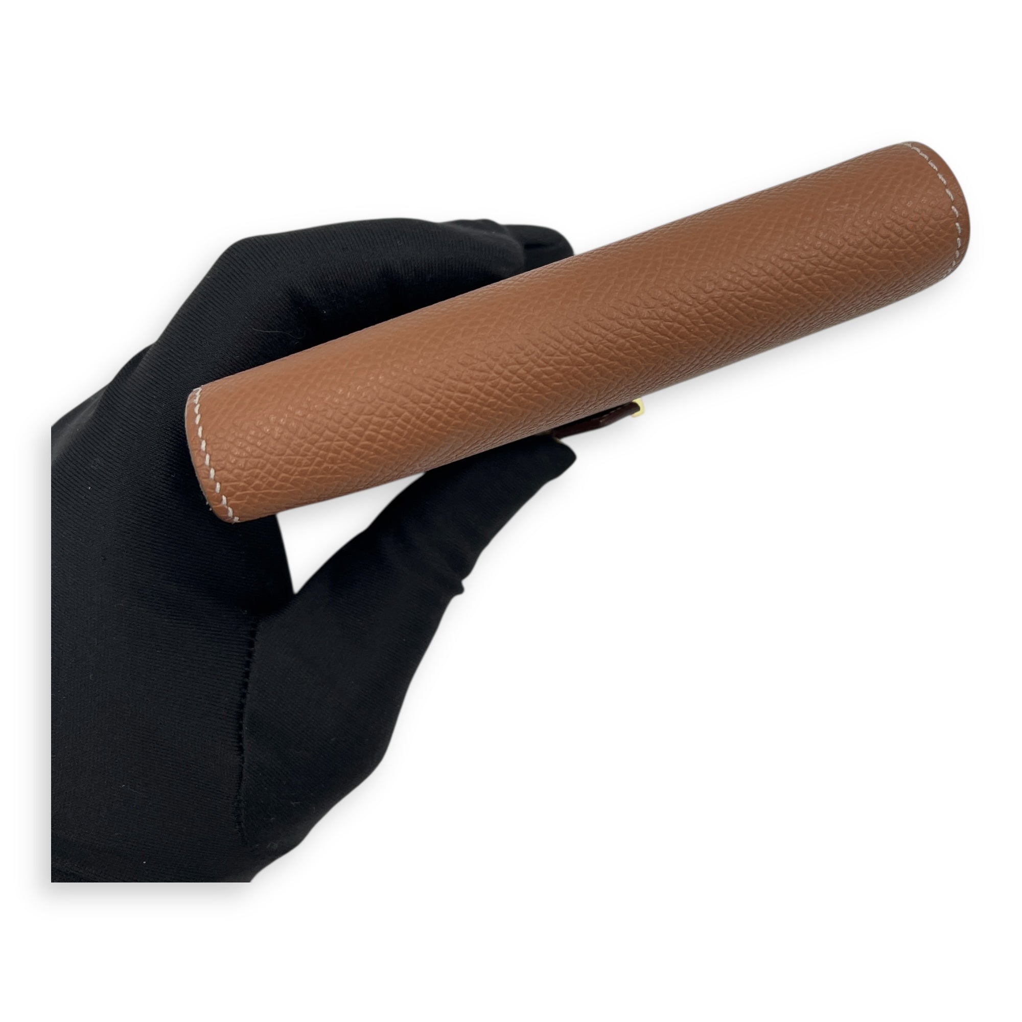 Bearn Compact Brown in Epsom, Gold hardware