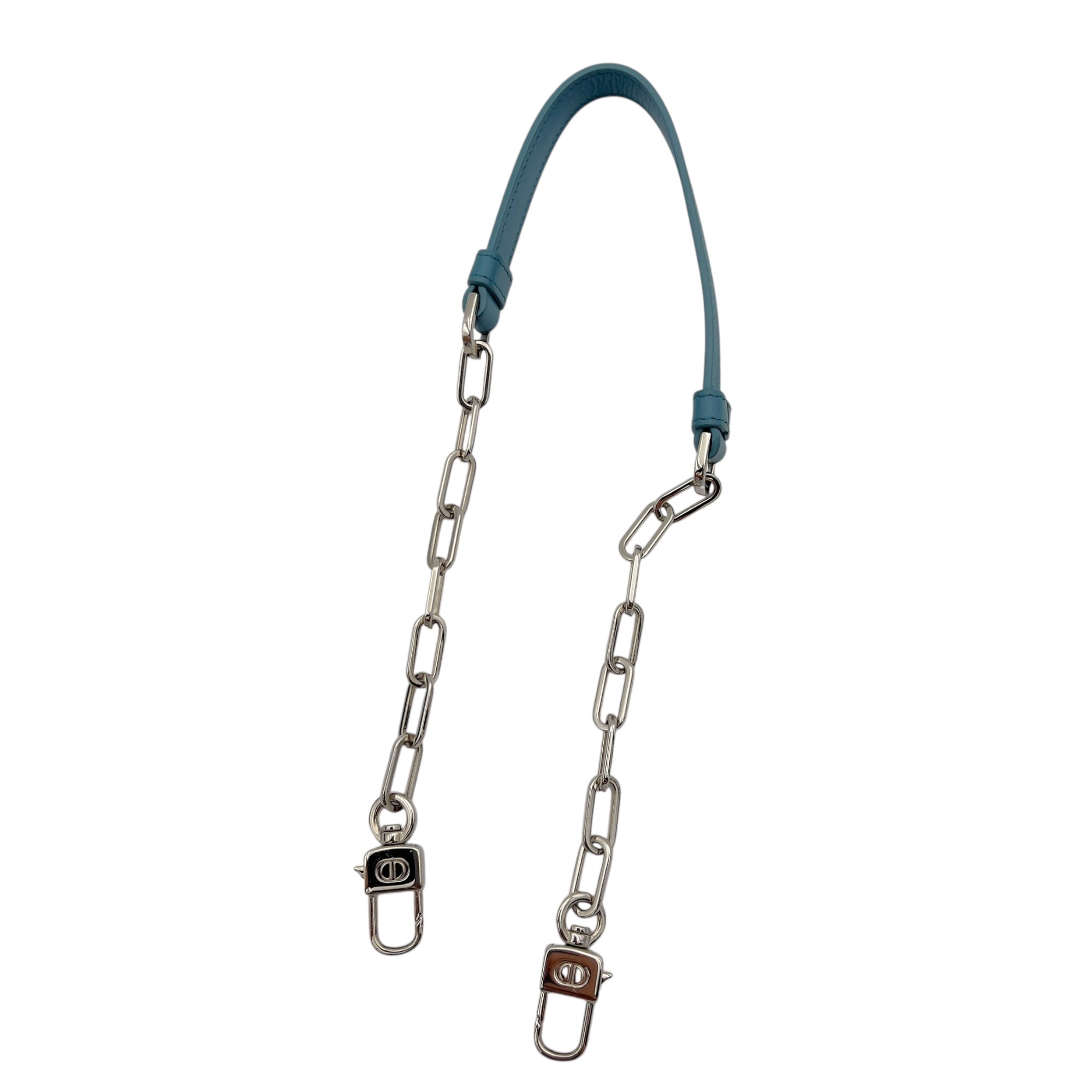 Lady D-Joy Medium Blue Top Handle Bag in Lambskin, Silver hardware