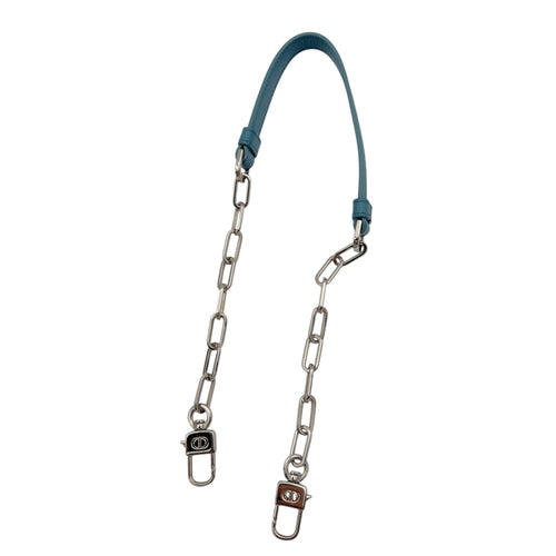 Lady D-Joy Medium Blue Top Handle Bag in Lambskin, Silver hardware