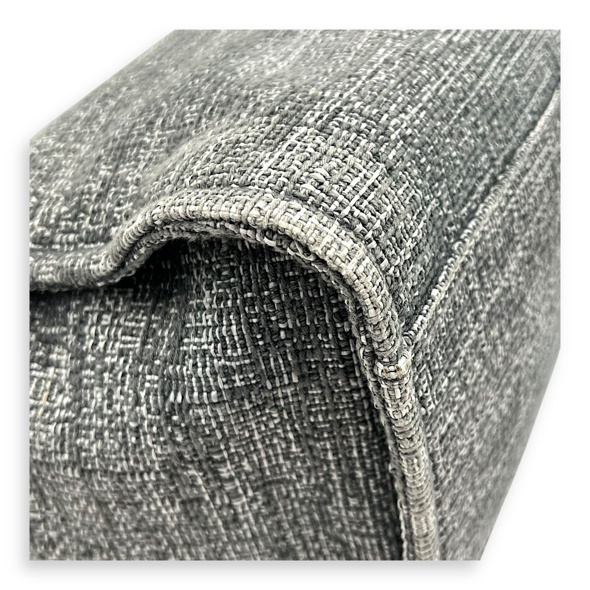 Deauville Tote Bag Grey in Tweed, Silver hardware